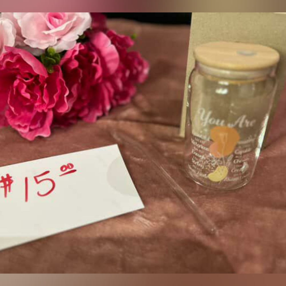 16 Oz Glass Jar with Wooden Lid and Inspirational Text Gift
Mother’s Day gift - Picture 2 of 4